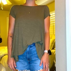 Olive tee/blouse size medium